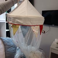 baldacchino per culla o letto con zanzariera 