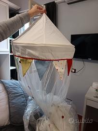 baldacchino per culla o letto con zanzariera 