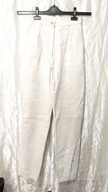 Pantalone vintage anni '80 in pelle, bianco