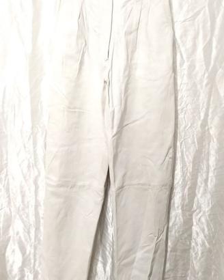 Pantalone vintage anni '80 in pelle, bianco