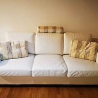Divano letto in pelle bianco 