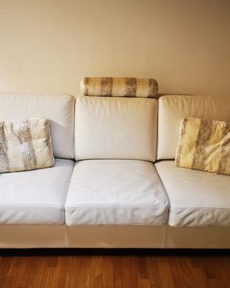 Divano letto in pelle bianco 