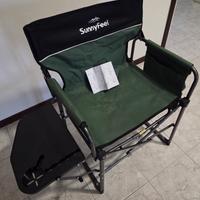 Sedia da campeggio, pieghevole, con tavolino