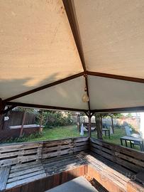 Gazebo in legno 4x4mt telo in pvc