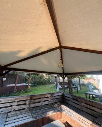 Gazebo in legno 4x4mt telo in pvc