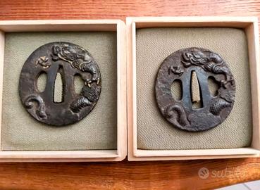 Tsuba daisho antico giapponese scuola  honami