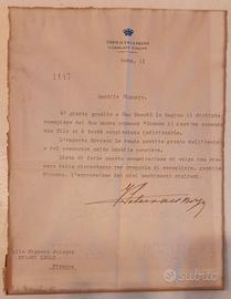 Lettera Corte Reale Regina Elena di Savoia