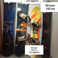 Tavola da snowboard con agganci o senza