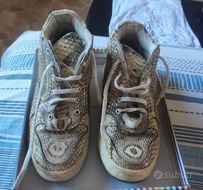 Scarpe da donna con lacci in pelle di pitone