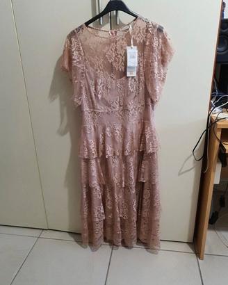 Vestito Donna Elegante Rosa Antico