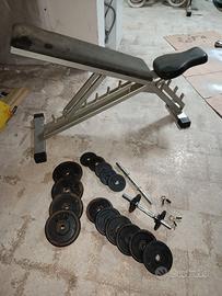 Panca Panatta con attrezzi