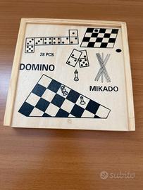 Set Giochi Classici 4 in 1 in Legno - Nuovo