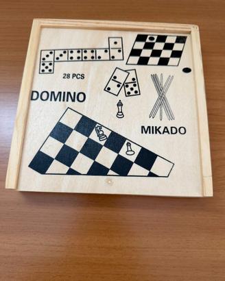 Set Giochi Classici 4 in 1 in Legno - Nuovo