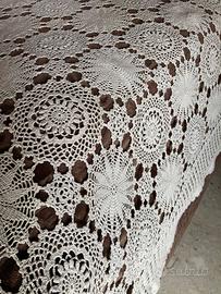 Copriletto Antico Uncinetto color Ecrù