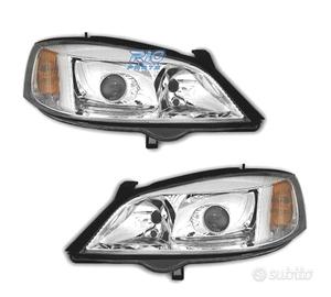 FARI XENON PER OPEL ASTRA G 97-04 FONDO CROMATO