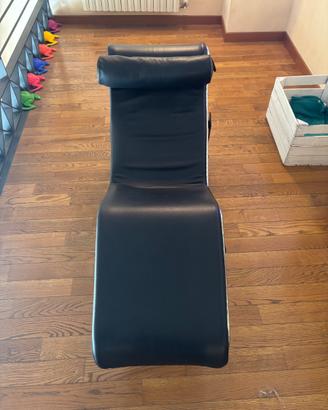 Cassina LC4 Chaise Longue in pelle nera originale