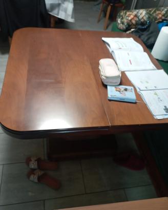 tavolo quadrato allungabile legno massello noce 
