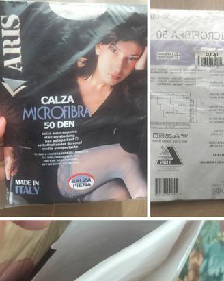Calze autoreggenti col BIANCO made in Italy 50 den