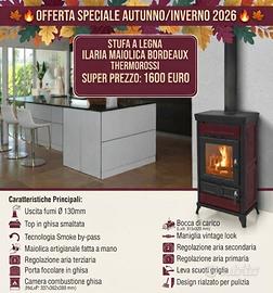 Stufa a legna Ilaria maiolica riscalda 100mq