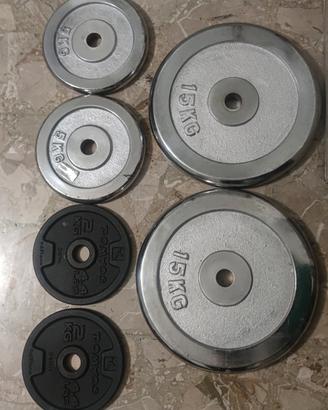 44 kg dischi ghisa pesi domyos pizze palestra gym