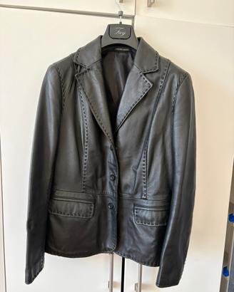 Giacca di vera pelle blazer da donna con 3 bottoni
