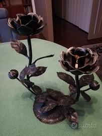 Porta candele ferro battuto