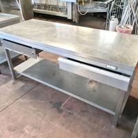 tavolo inox con cassetti e ripiano usato