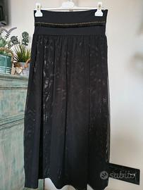 Gonna lunga nera copricostume in tulle tg. 42/M