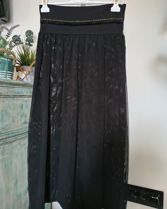 Gonna lunga nera copricostume in tulle tg. 42/M