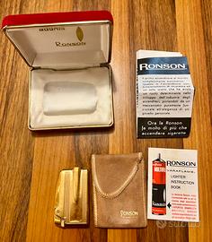 Accendino Vintage Ronson Varaflame Oro - Full Set