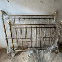 Letto ferro battuto ottone antico