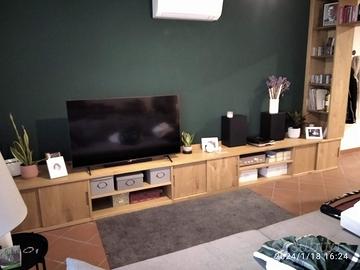 porta tv e libreria ante e ripiani rovere rustico