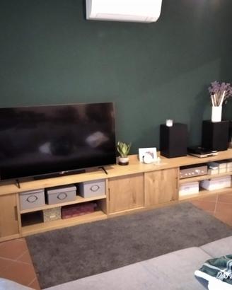 porta tv e libreria ante e ripiani rovere rustico