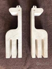 MANNELLI - COPPIA FERMALIBRI GIRAFFA -SCULTURA '70