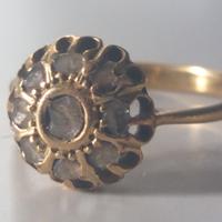 Antico anello chevalier unisex con brillanti