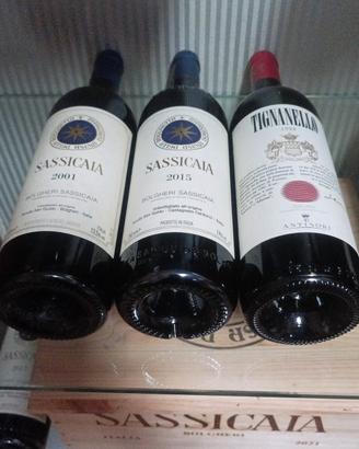 Sassicaia 2015 e 2001 tignanello 1998