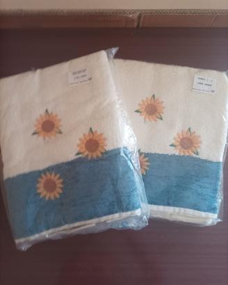 Set 3 asciugamani e telo cotone