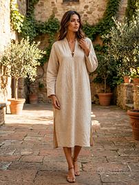 Vestito cotone beige