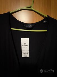 Abito lungo nero in viscosa