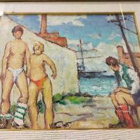 "i bagnanti" olio di Giacomo Vittone