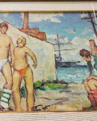 "i bagnanti" olio di Giacomo Vittone
