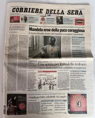 “MORTE NELSON MANDELA” - CORRIERE DELLA SERA