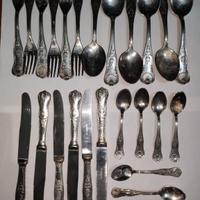 24 posate placcate argento 800 antiche del 1900