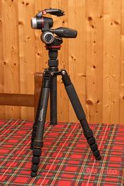 TREPIEDE IN CARBONIO  5 ALZATE + TESTA  MANFROTTO