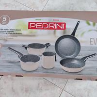 set cucina 5 pezzi antiaderenti padella casseruola