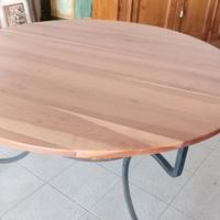 Tavolo legno con base ferro