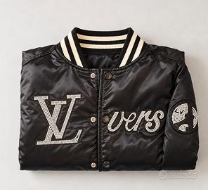 Bomber Total Black con Dettagli Strass, Stile Y2K