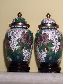 Coppia di Vasetti in Cloisonnè Cinese