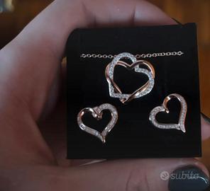 Parure collana e orecchini argento