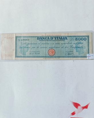 5000 lire titolo provvisorio Banca d'Italia 1945